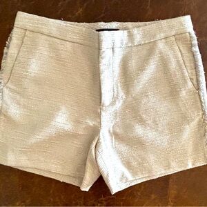 Banana Republic Ryan Shorts      Color Beige Shine Tweed Fringe Metallic
Size 8